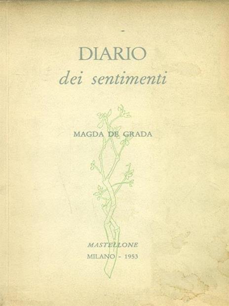 Diario dei sentimenti - Magda De Grada - copertina