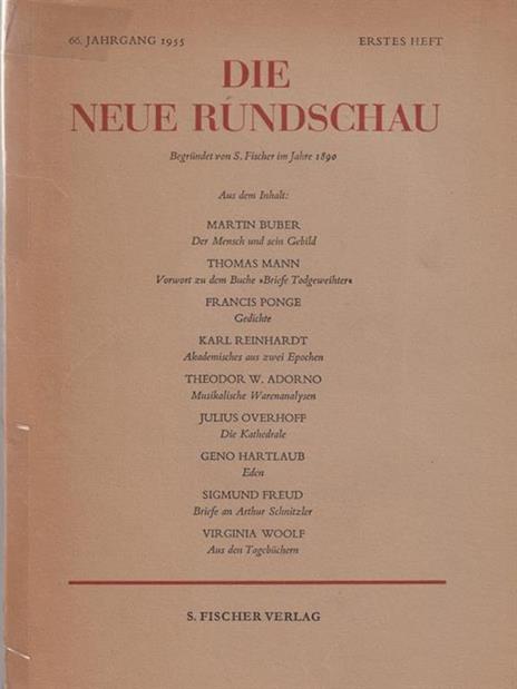 Die Neue Rundschau 66 jahrgang 1955 - copertina