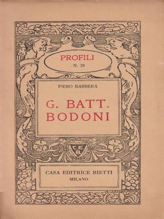 G. Batt. Bodoni - Piero Barbera - copertina