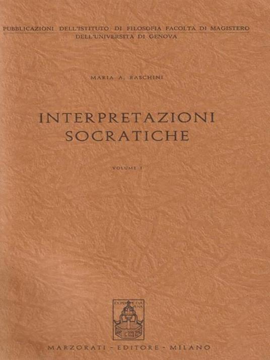 Interpretazioni socratiche - Maria A. Raschini - copertina