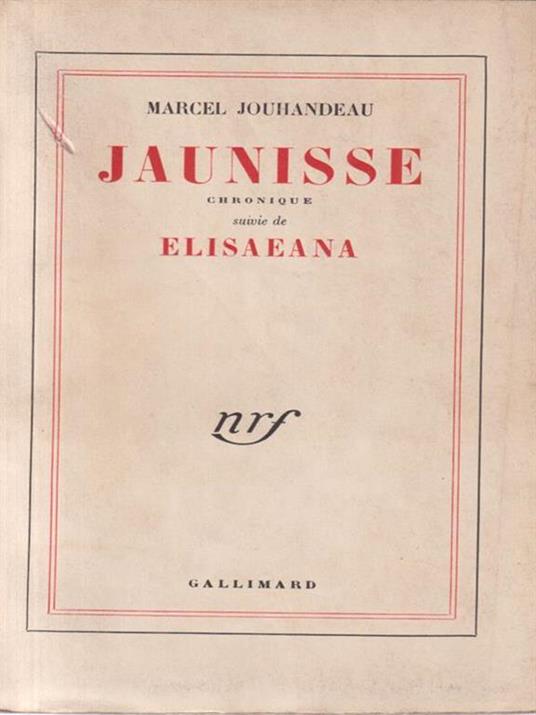 Jaunisse - Marcel Jouhandeau - copertina