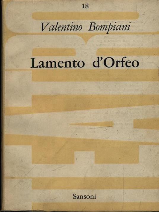 L' Lamento d'Orfeo - Valentino Bompiani - 2