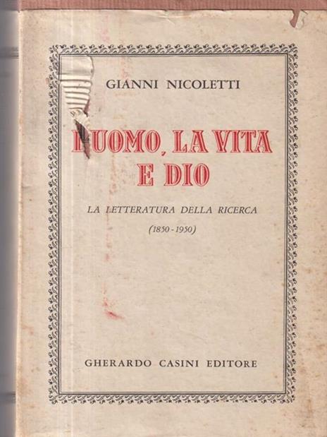 L' uomo la vita e Dio - Gianni Nicoletti - copertina