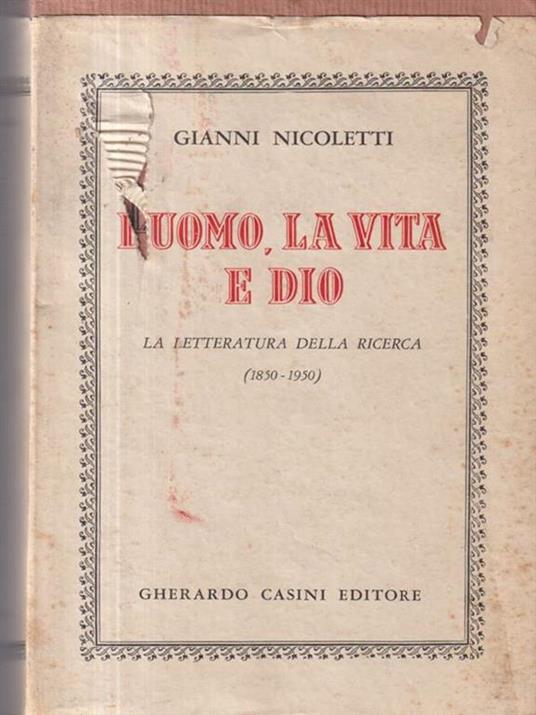 L' uomo la vita e Dio - Gianni Nicoletti - copertina