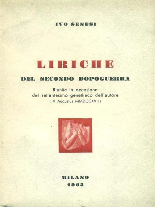 Liriche - Ivo Senesi - copertina