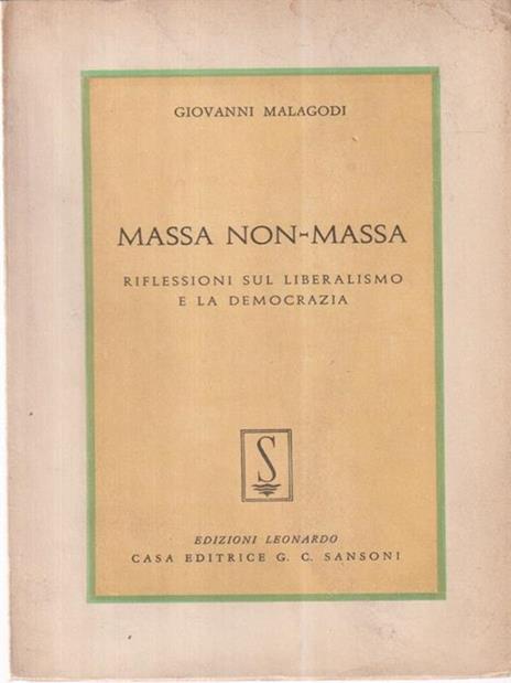 Massa non-massa - Giovanni Malagodi - copertina