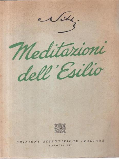 Meditazioni dell'esilio - F. Saverio Nitti - copertina