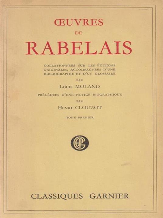 Oeuvres de Rabelais tome 1 - François Rabelais - copertina