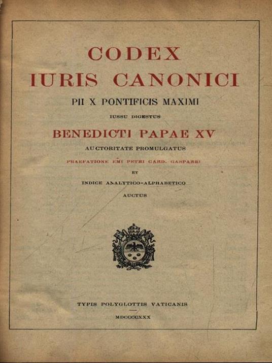 Codex Iuris Canonici 1930 - Benedetto XV - 3