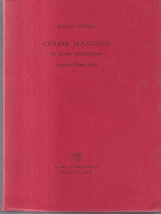 Color Manzoni - 60 Prose Ambrosiane - Delio Tessa - copertina