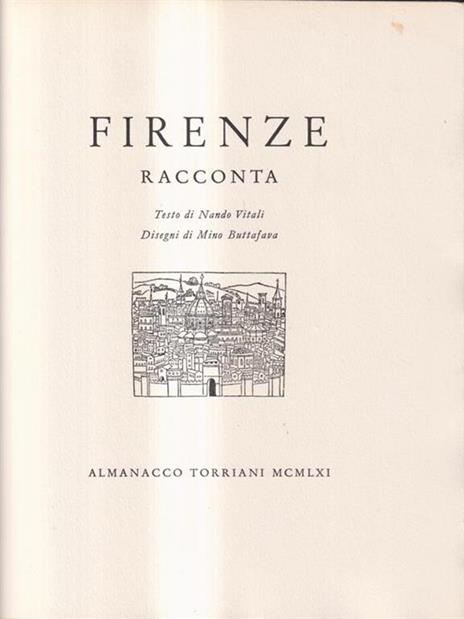 Firenze racconta. Almanacco Torriani. 1961 - Nando Vitali - copertina