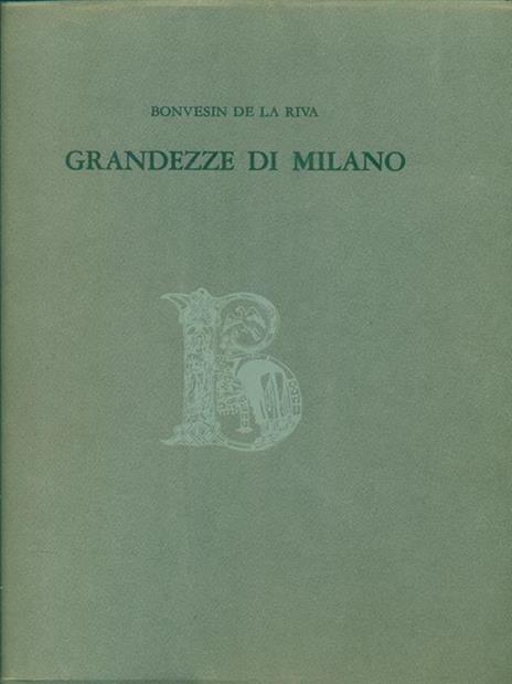 Grandezze di Milano - Bonvesin de la Riva - copertina