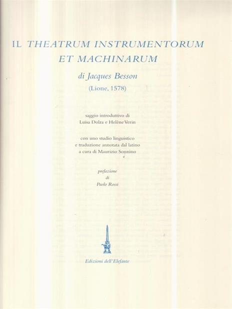 Il theatrum instrumentorum et machinarum - Jacques Besson - copertina