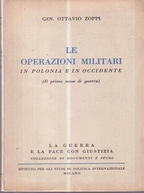 Le operazioni militari in Polonia e in occidente - Ottavio Zoppi - copertina