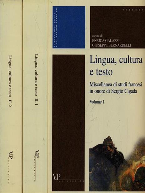 Lingua,Cultura e Testo,Miscellanea di Studi Francesi in Onore di S.Cigada - Sergio Cigada - copertina