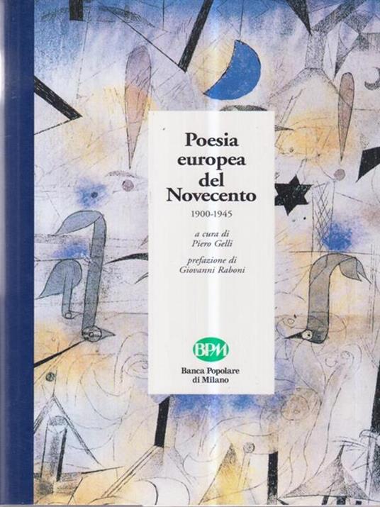 poesia europea del Novecento 1900-1945 - Piero Gelli - copertina