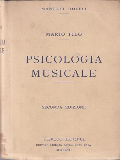 Psicologia musicale - Mario Pilo - copertina