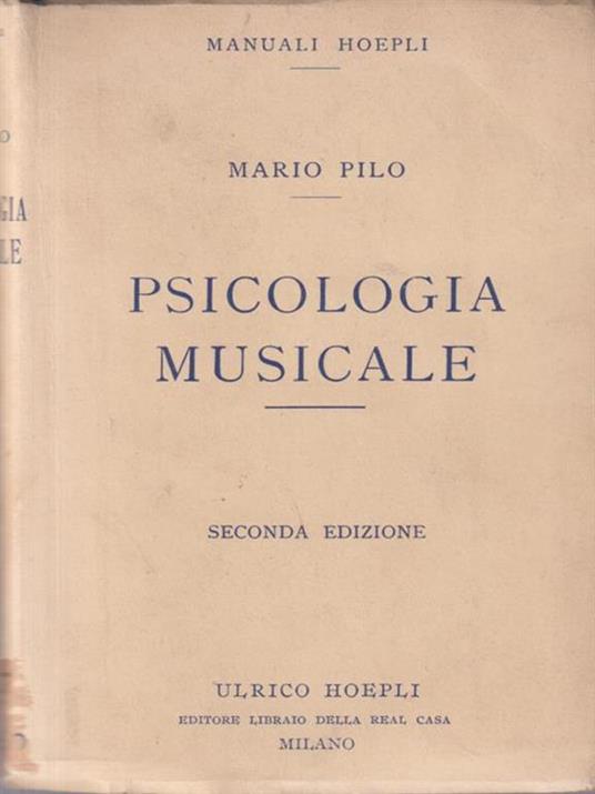 Psicologia musicale - Mario Pilo - copertina