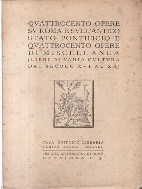 Quattrocento opere su Roma e sull'antico Stato Pontificio - copertina
