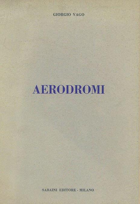 Aerodromi - Giorgio Vago - copertina