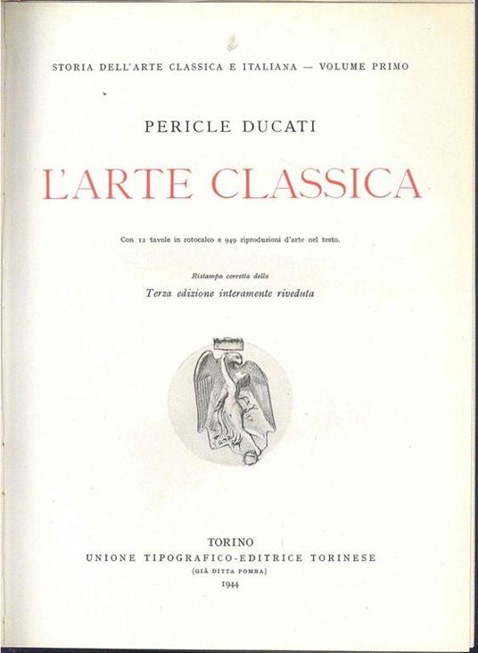 L' Arte classica - Pericle Ducati - copertina