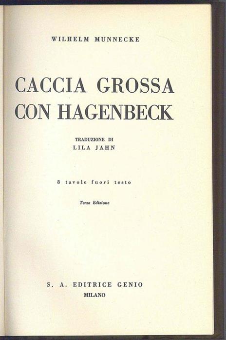 Caccia grossa con Hagenbeck - Wilhelm Munnecke - copertina