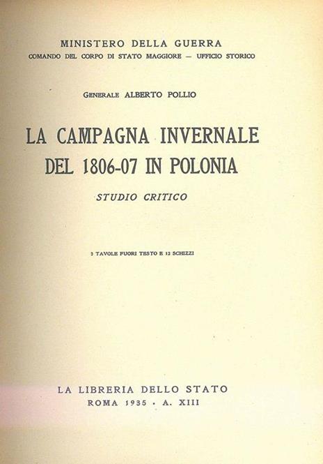 La Campagna invernale del 1806-07 in Polonia - Alberto Pollio - 3