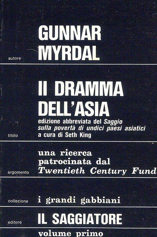 Il Dramma dell'Asia 2vv - Gunnar Myrdal - copertina