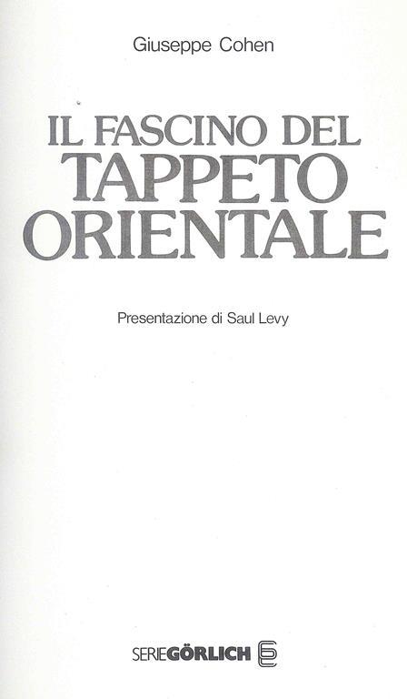 Il Fascino del tappeto orientale - Giuseppe Cohen - copertina