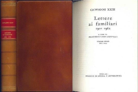 Lettere ai familiari 1901-1962. 2 Volumi - Giovanni XXIII - copertina