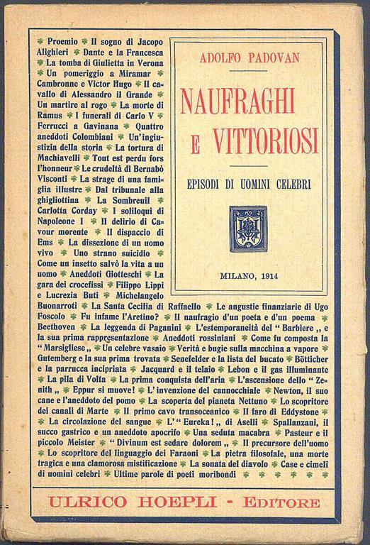 Naufraghi e vittoriosi - Adolfo Padovan - copertina