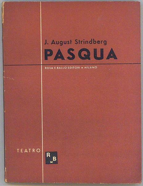 Pasqua - August Strindberg - copertina