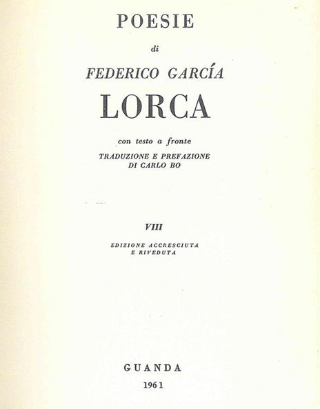 Poesie - Federico García Lorca - copertina