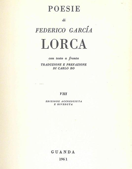 Poesie - Federico García Lorca - copertina