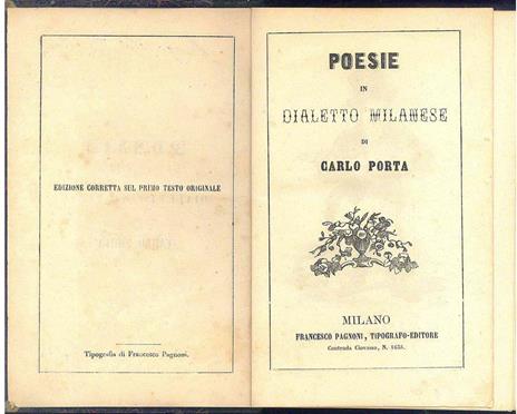 Poesie in dialetto milanese - Carlo Porta - 2