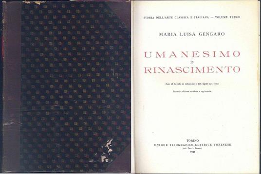 Umanesimo e Rinascimento - M. Luisa Gengaro - copertina