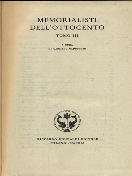 Memorialisti dell'ottocento v.3 - Carmelo Cappuccio - 2