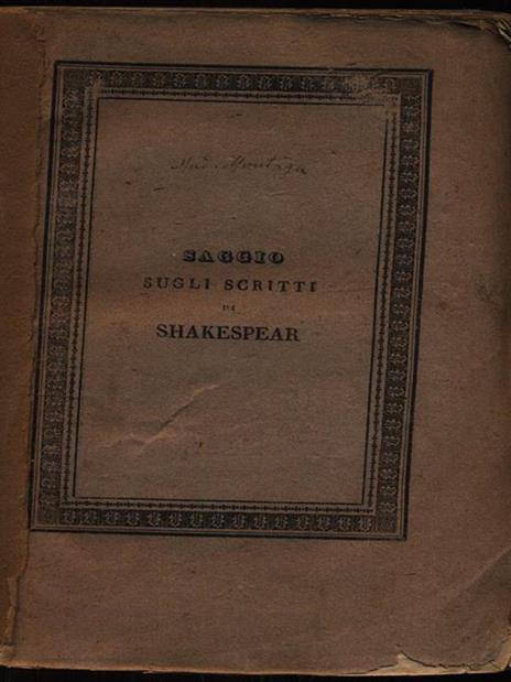 Saggio sugli scritti di Shakespear - Mad. Montagu - 2