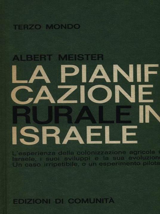 La pianificazione rurale in Israele - Albert Meister - copertina
