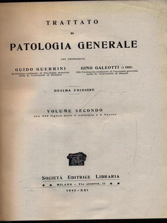 Patologia generale 2vv - Guido Guerrini - copertina