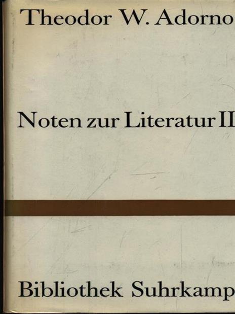 Noten zur literatur III - Theodor W. Adorno - 2