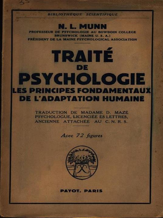 Traitè de psychologie - N.L. Munn - 2