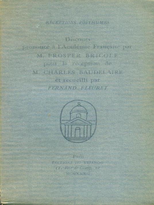 Receptions de Baudelaire - Prospere Bricole - 2