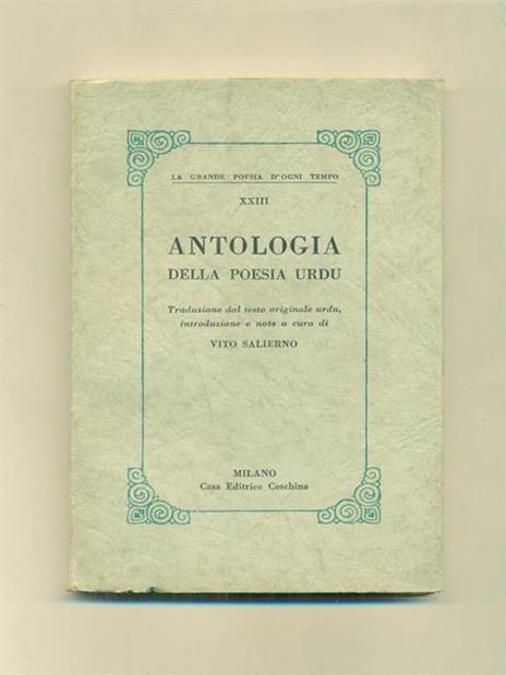 Antologia della poesia urdu - Vito Salierno - copertina