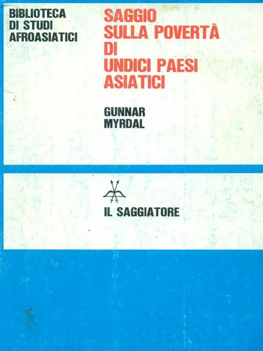 Saggio sulla povertà di undici paesi asiatici 3 voll - Gunnar Myrdal - copertina