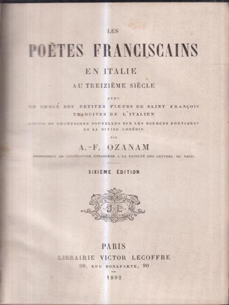 Les poetes franciscais en Italie - A.F. Ozanam - 2