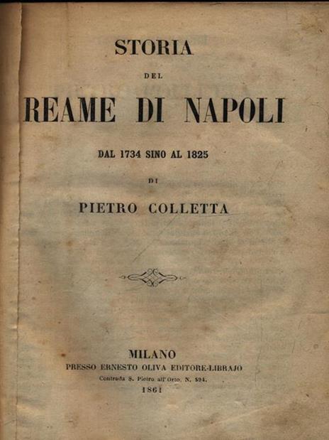 Storia del reame di Napoli - Pietro Colletta - 2