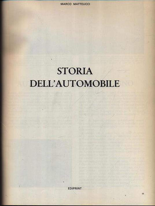 Storia dell'automobile - Marco Matteucci - copertina