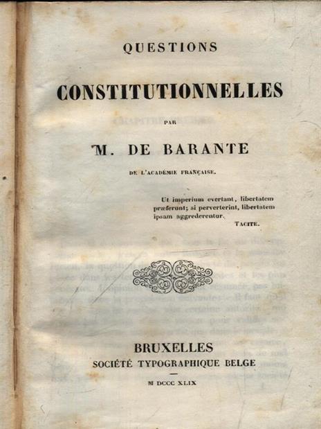 Questions constitutionnelles - De Barante - 2