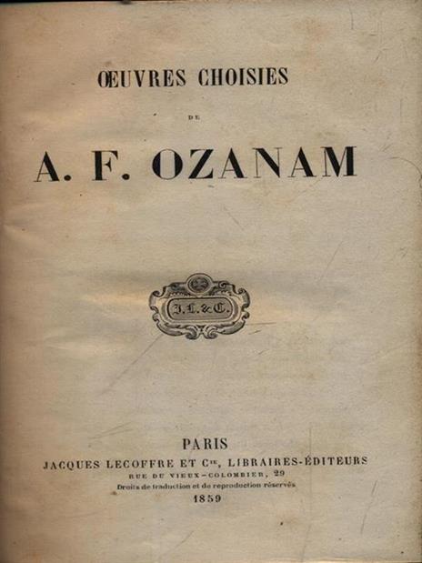 Oeuvres choisies - A.F. Ozanam - 2